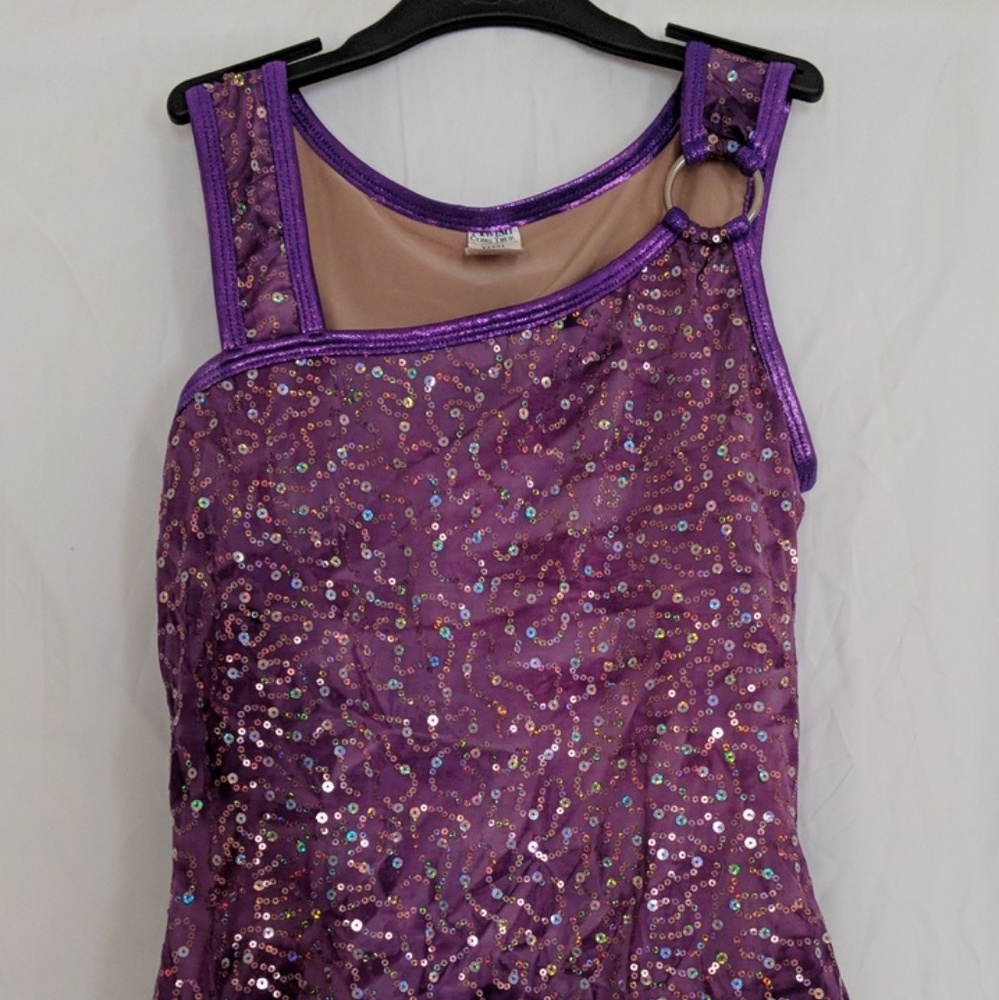 Purple sequined dance costume